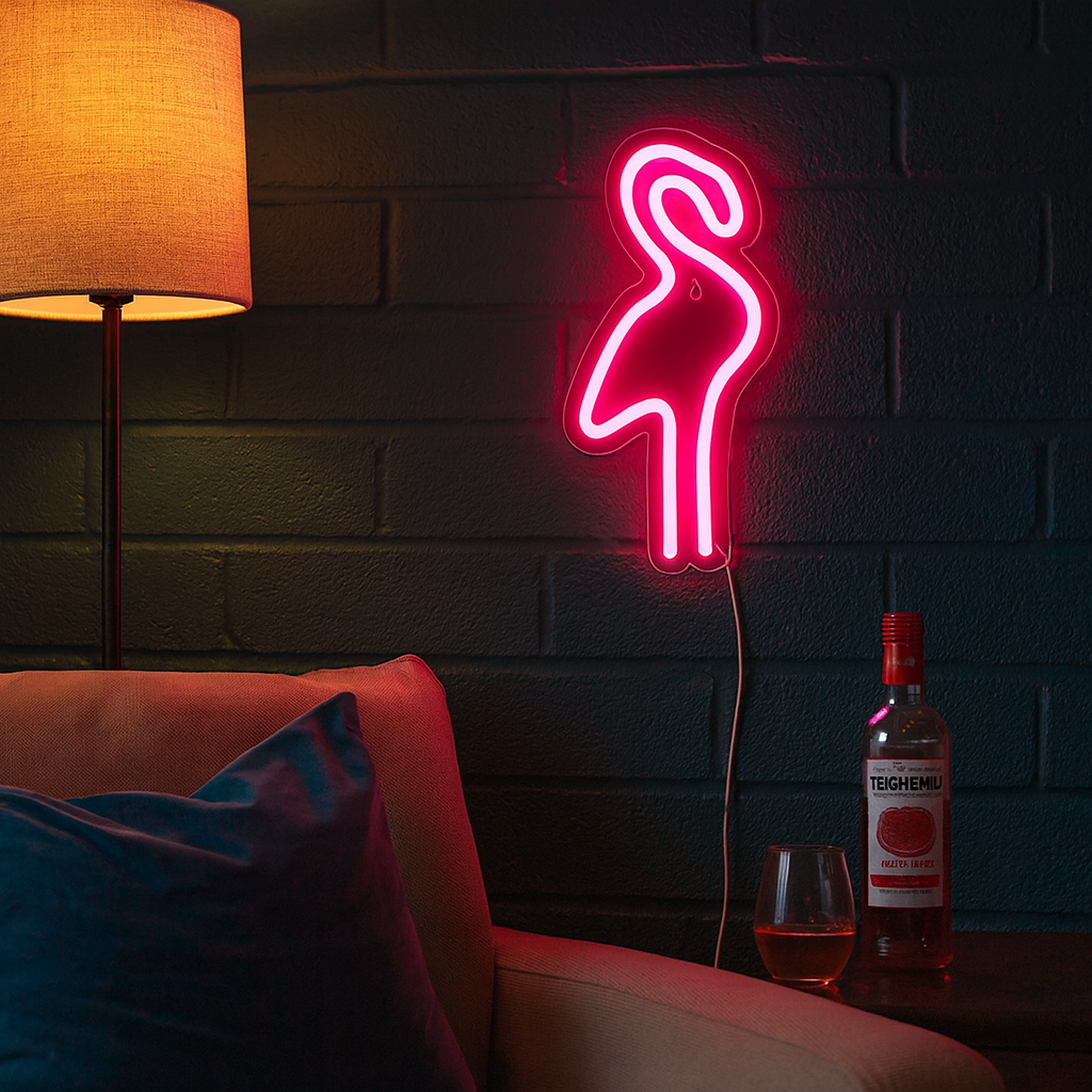 Flamingo Neon Vegglampe