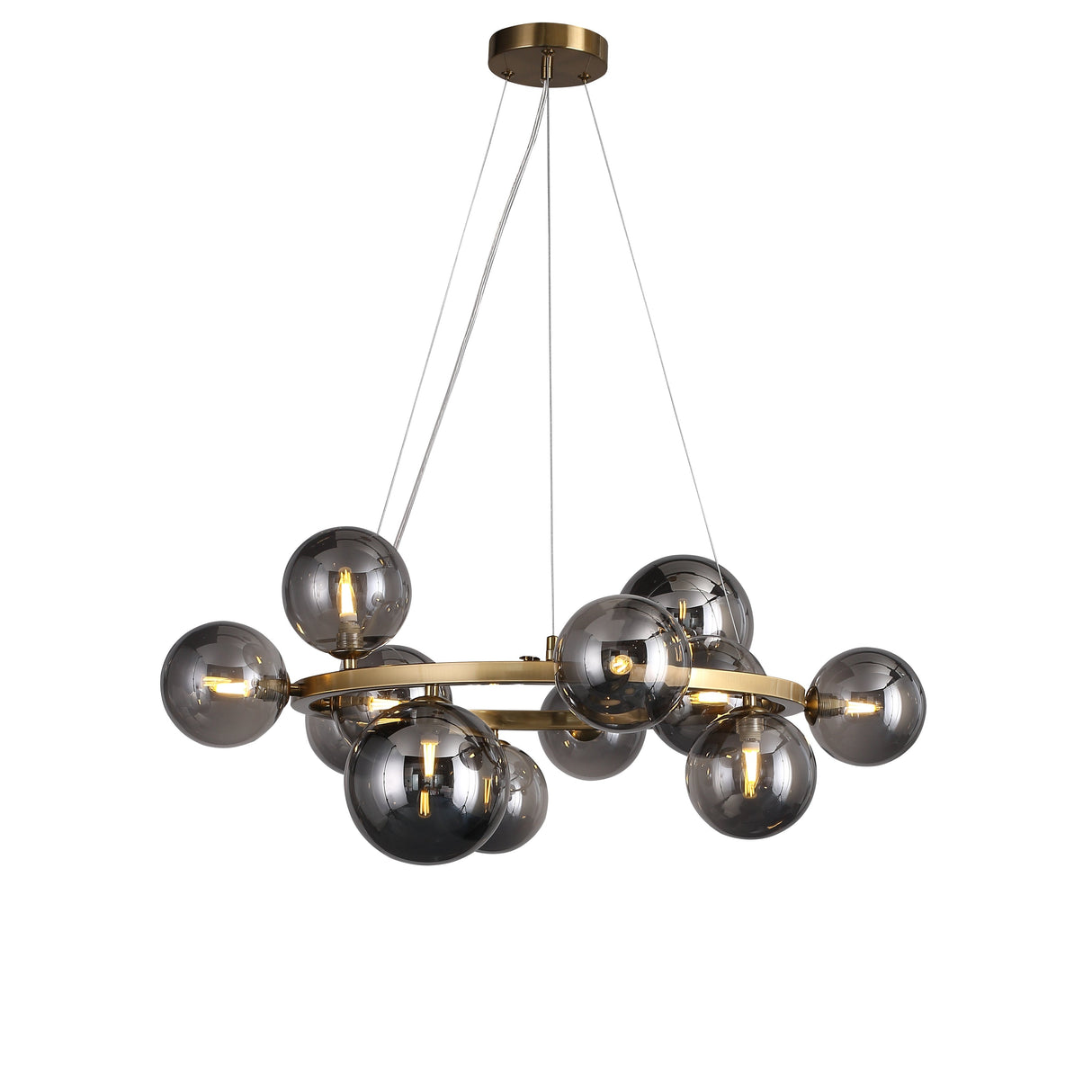 Valencia Lysekrone Messing/Smoke