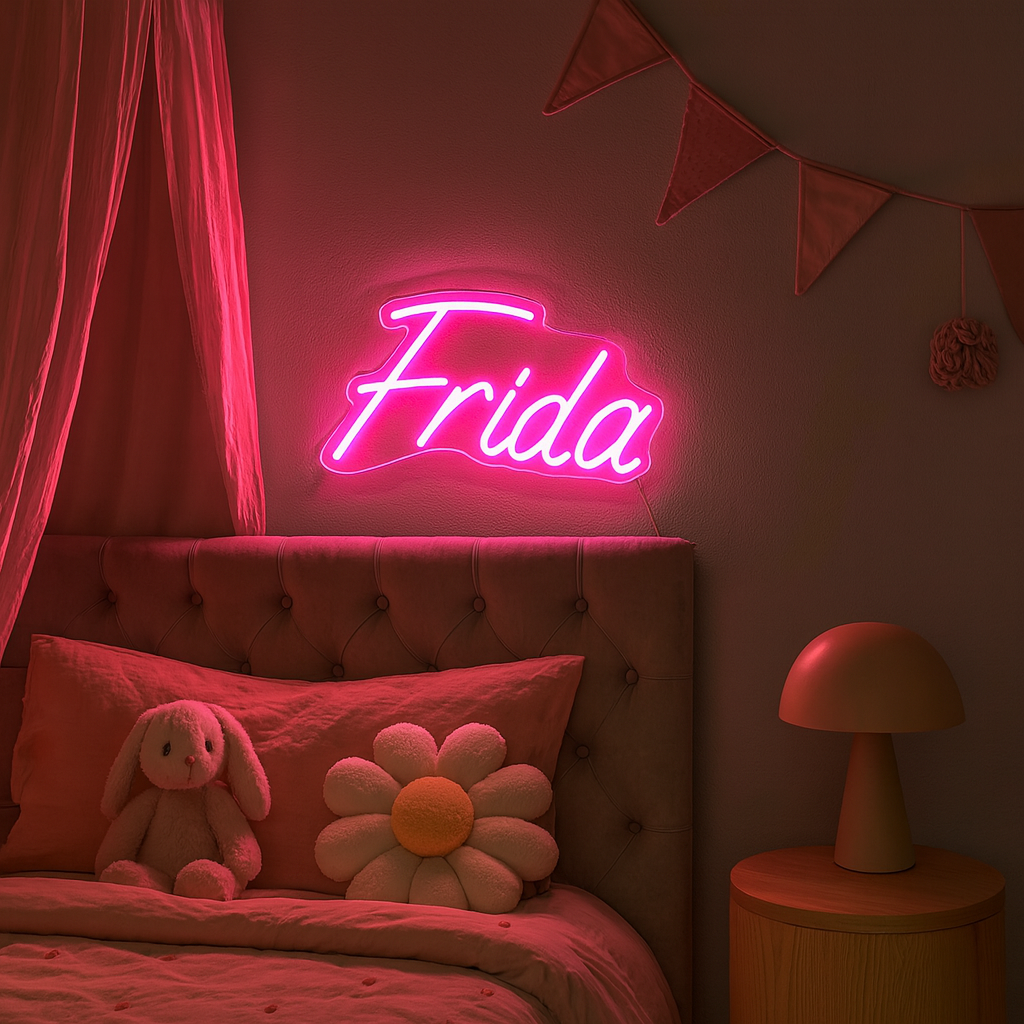 Neon Navneskilt Rosa