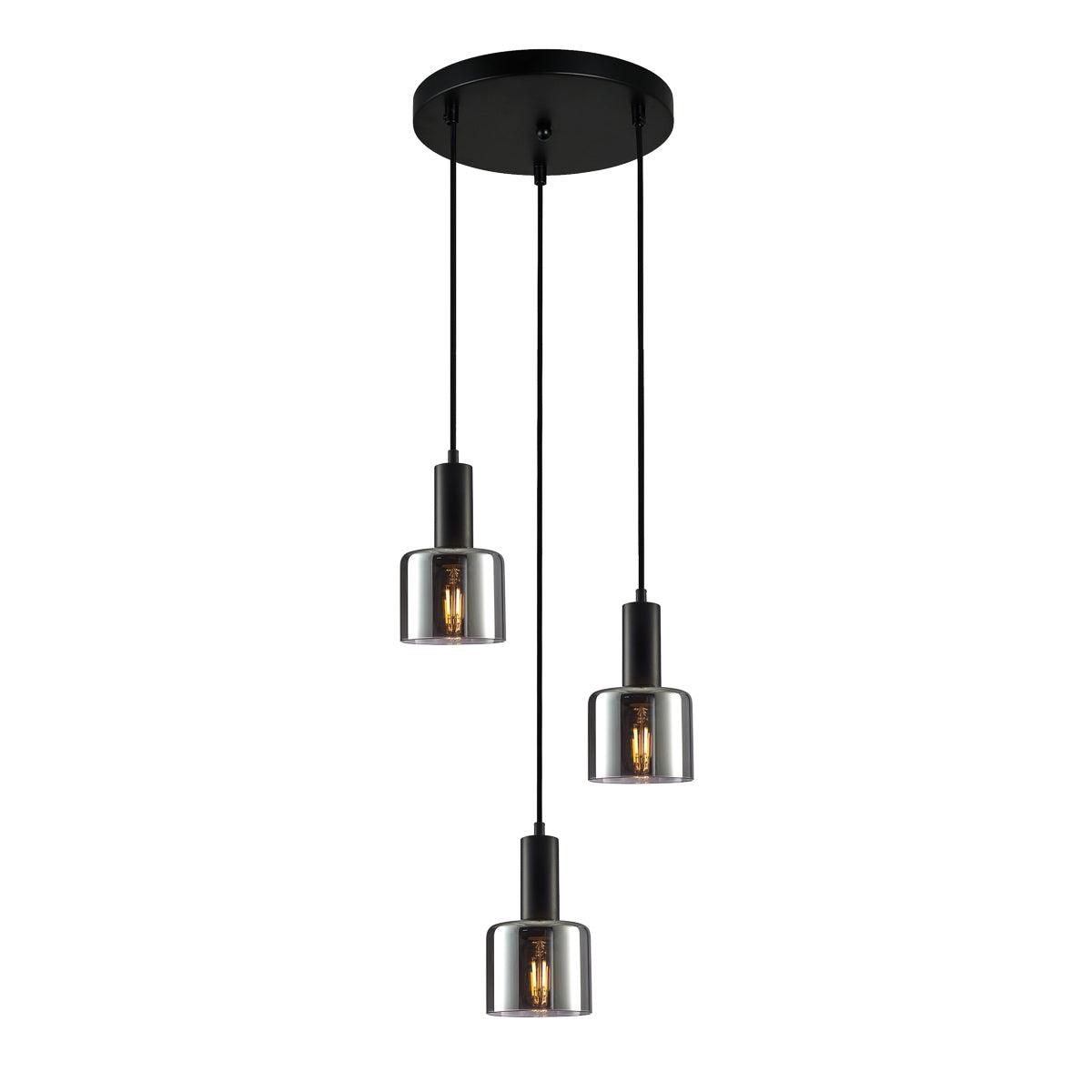 Santia Cluster Taklampa Svart/Smoke-Lampconcept.se