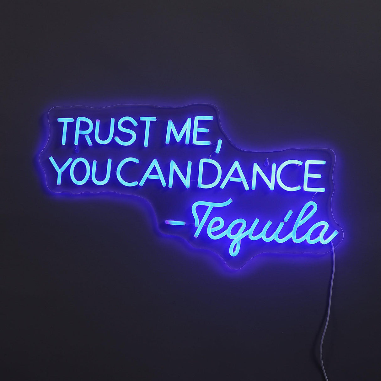 Trust Me You Can Dance Neon Vägglampa Blå-Lampconcept.se