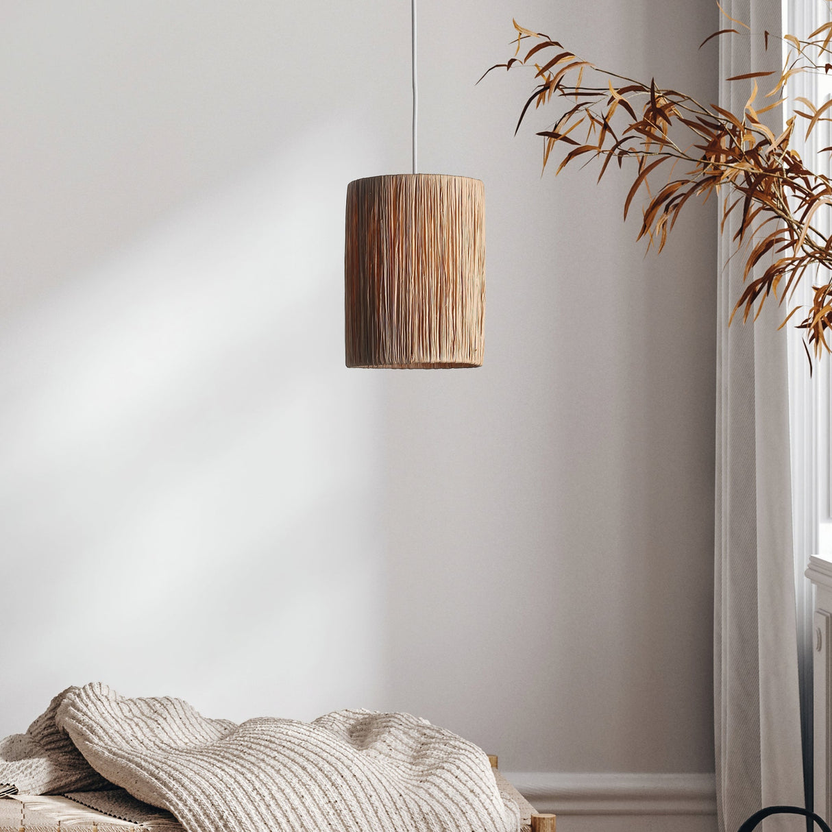 Raffia Taklampa Ø15-Lampconcept.se