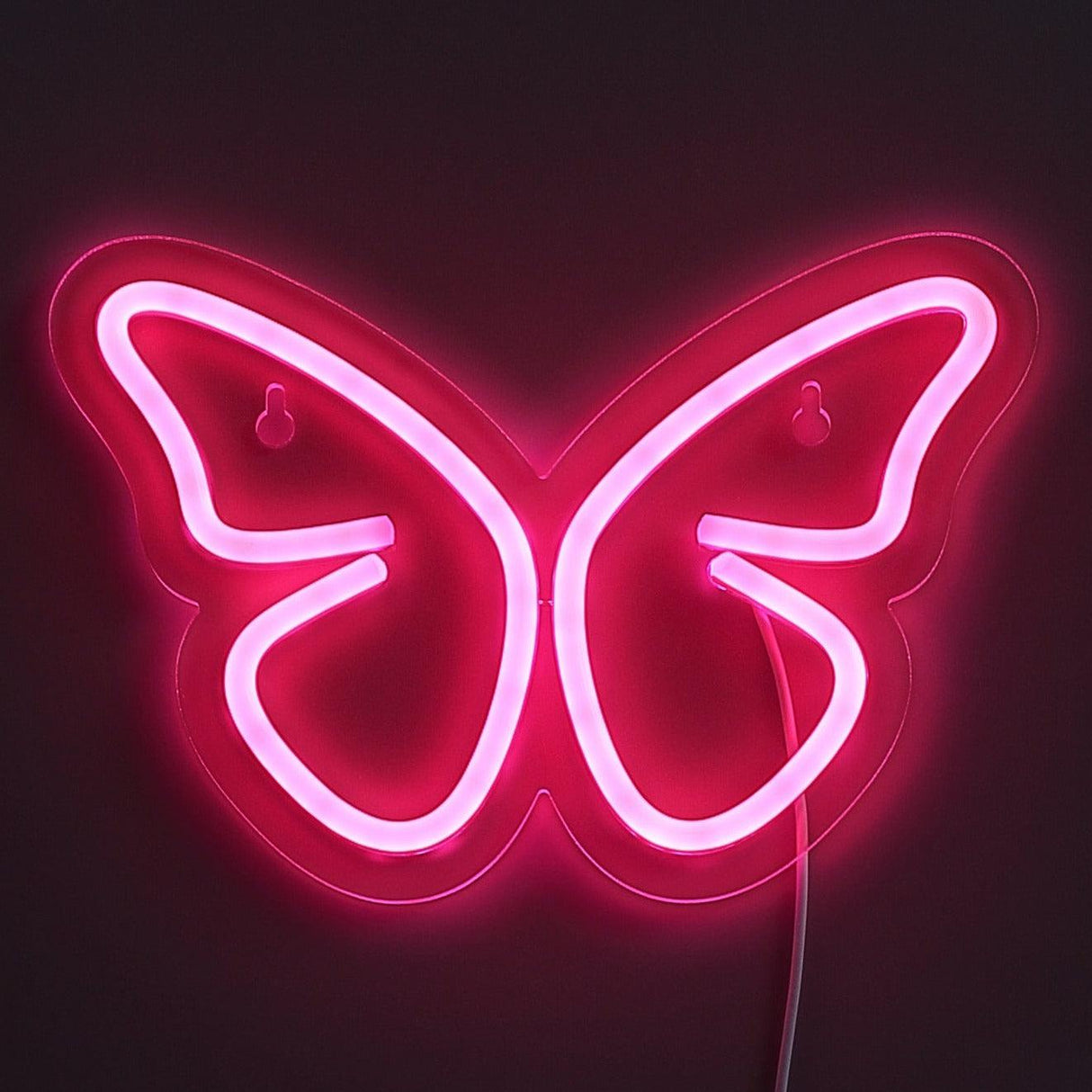 Butterfly Neon Vägglampa Rosa-Lampconcept.se