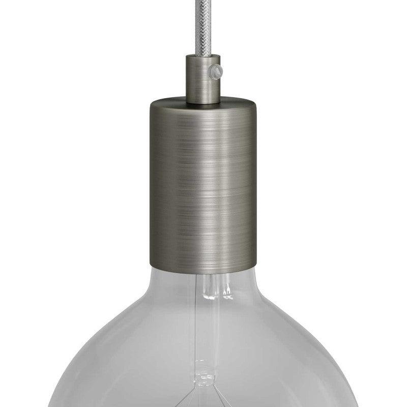 Cylinder Lamphållare Borstad Krom-Lampconcept.se