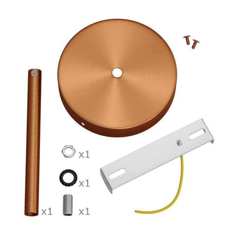 Takkopp För 1 Lampa Med 15cm Skaft Borstad Koppar-Lampconcept.se