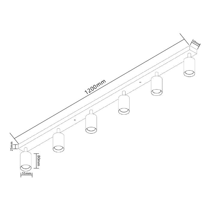 Justerbar 6-Spots Vit-Lampconcept.se