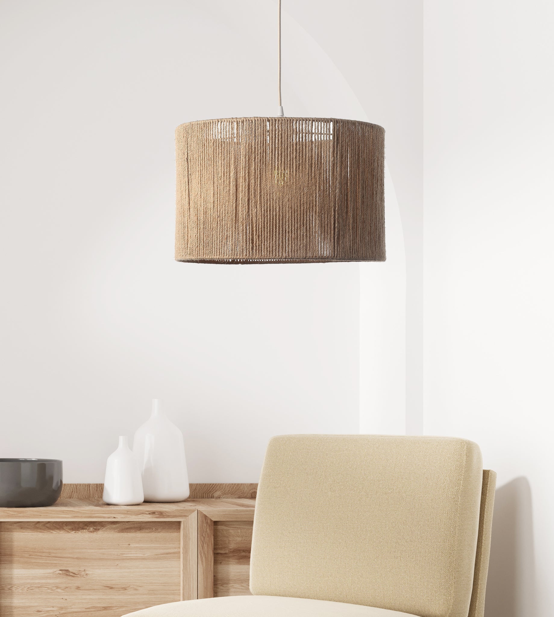 Strings Jute Taklampa Ø30-Lampconcept.se