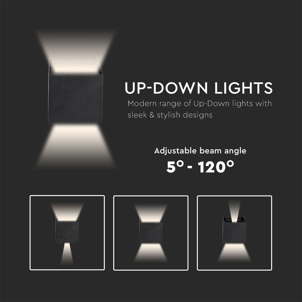 LED Vägglampa Utomhus IP65 6W Svart-Lampconcept.se