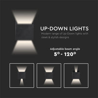 LED Vägglampa Utomhus IP65 6W Svart-Lampconcept.se
