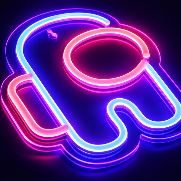 Among us Neon Vegglampe