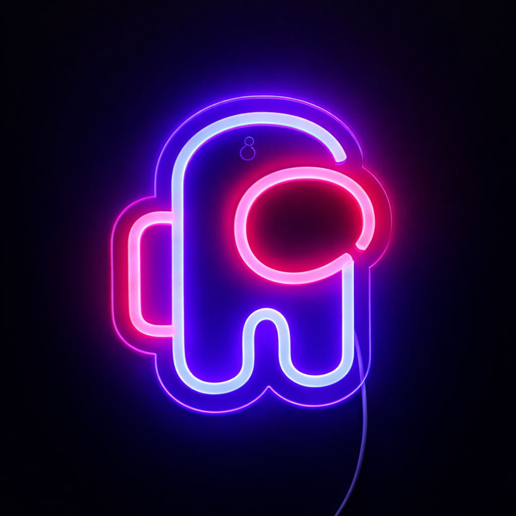 Among us Neon Vegglampe