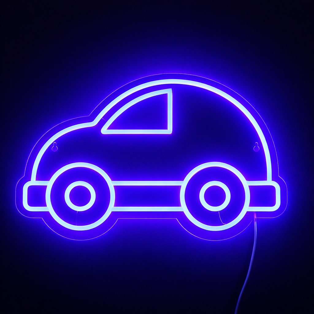 Bubble Car Neon Vegglampe Blå