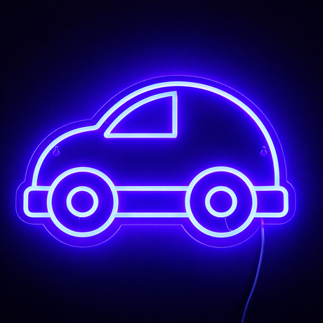 Bubble Car Neon Vegglampe Blå