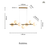 Bubbles Langbordslampe 90 cm Smoke