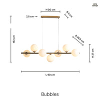 Bubbles Langbordslampe 90 cm Smoke