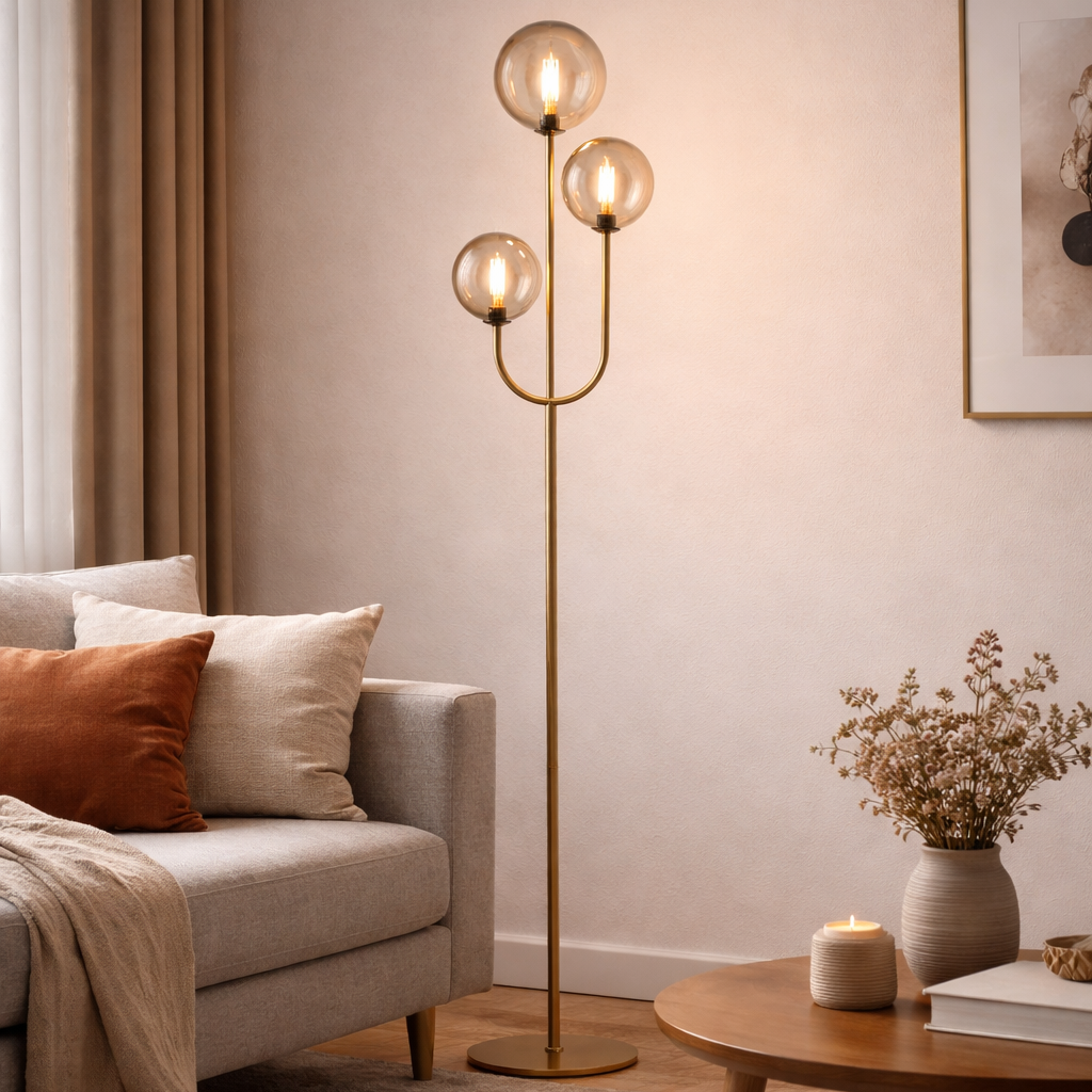 Bubbles Gulvlampe Amber