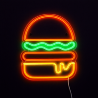 Burger Neon Vegglampe