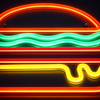 Burger Neon Vegglampe