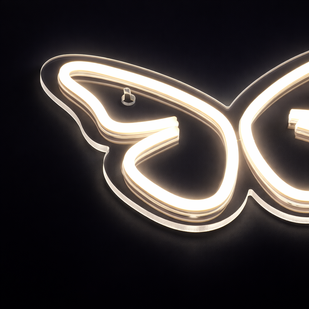 Butterfly Neon Vegglampe Varm Vit
