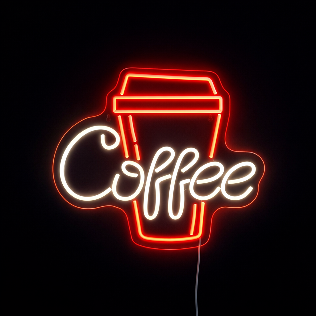 Coffee Cup Neon Vegglampe