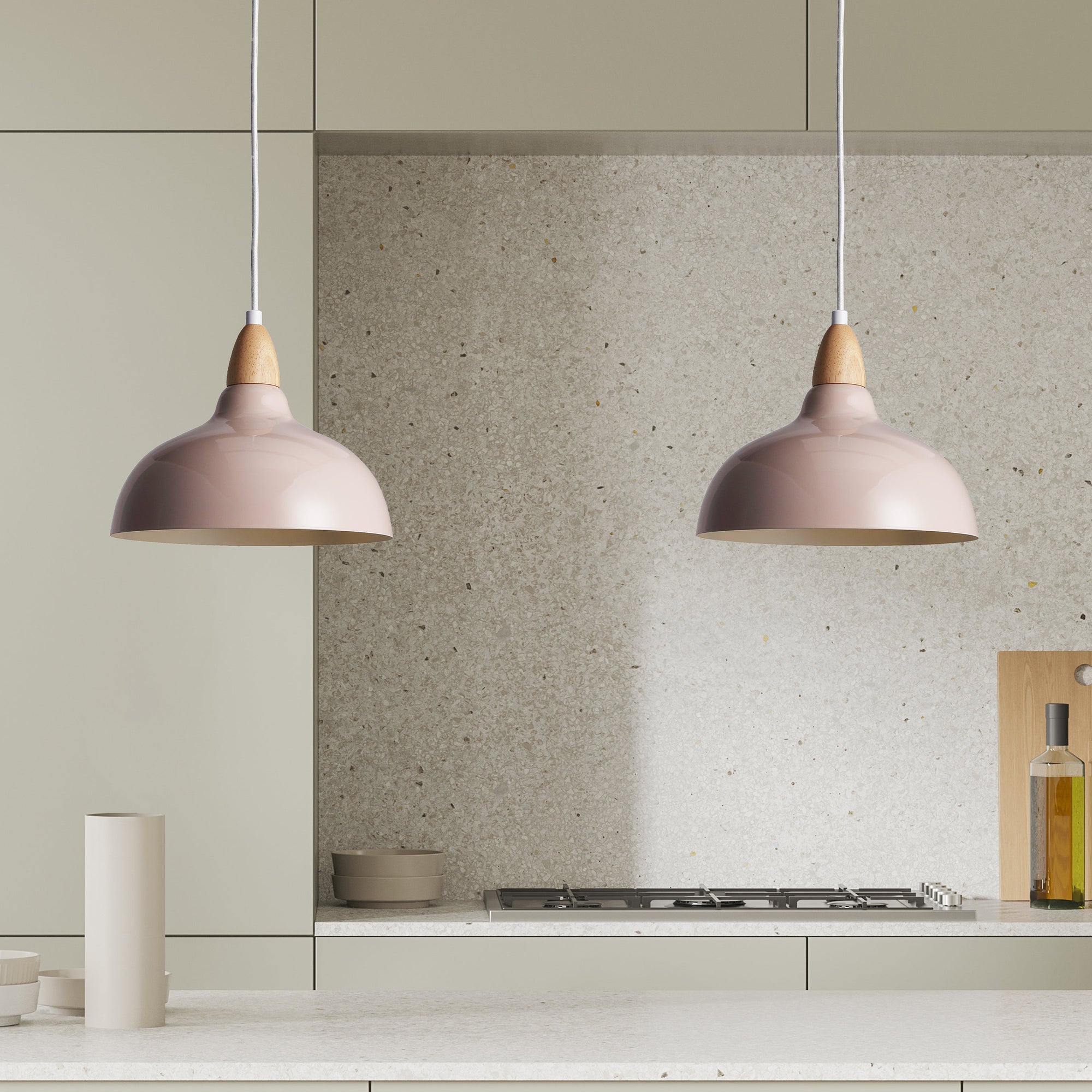 Oak Pendel Ø24 Glossy Beige Pink