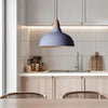 Oak Taklampa Ø35 Ljus trä/jusblå