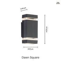 Dawn Square Vegglampe Utendørs Svart