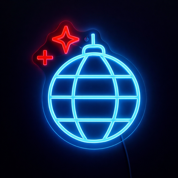 Disco Ball Neon Vegglampe
