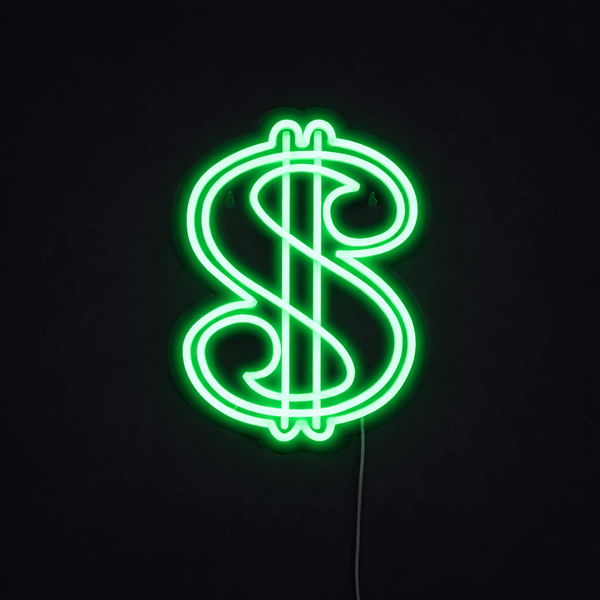 Dollartegn Neon Vegglampe