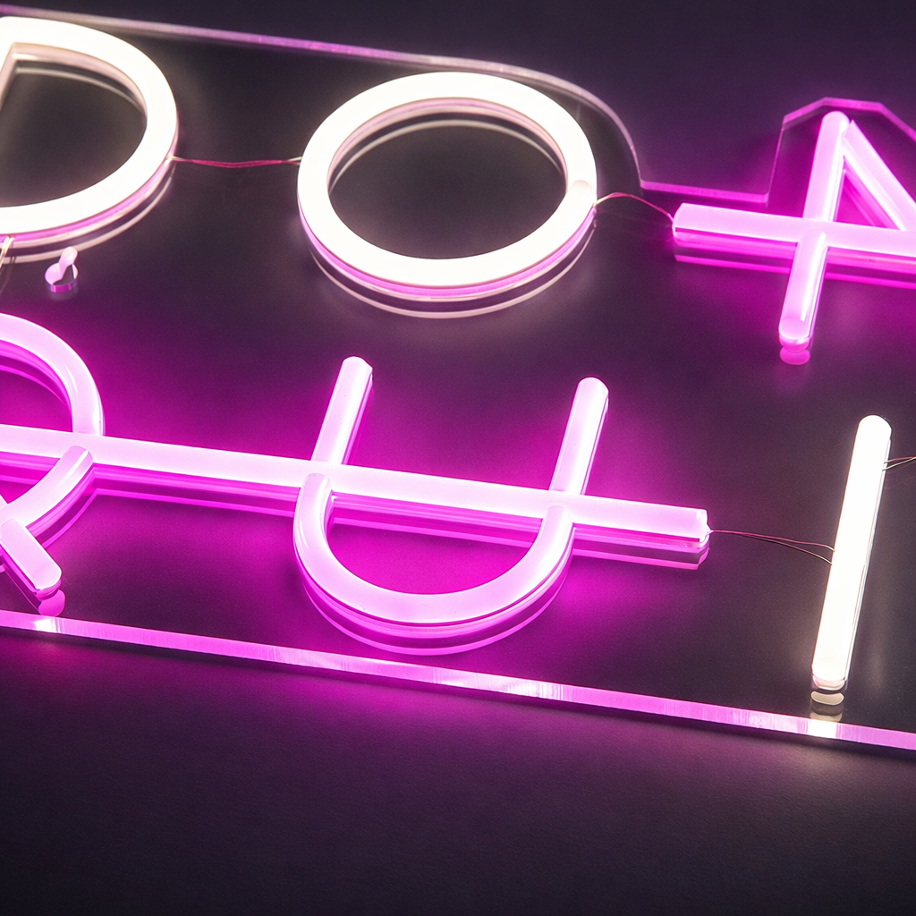 Don't Quit Neon Vegglampe Lyserosa