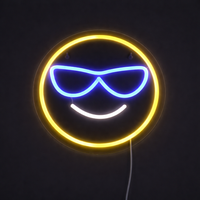 Emoji Cool Neon Vegglampe