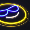 Emoji Cool Neon Vegglampe