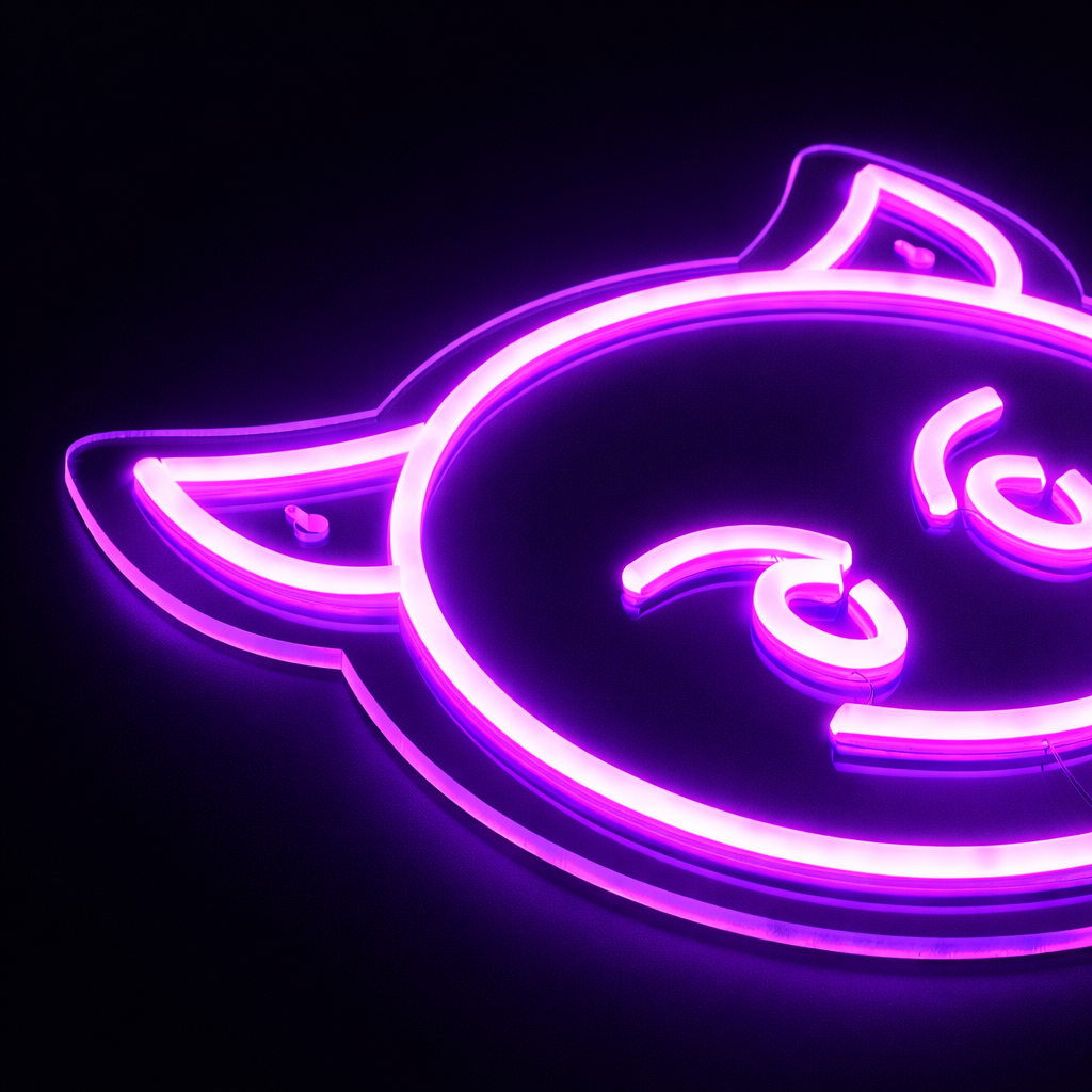 Emoji Devil Neon Vegglampe