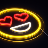 Emoji Love Neon Vegglampe