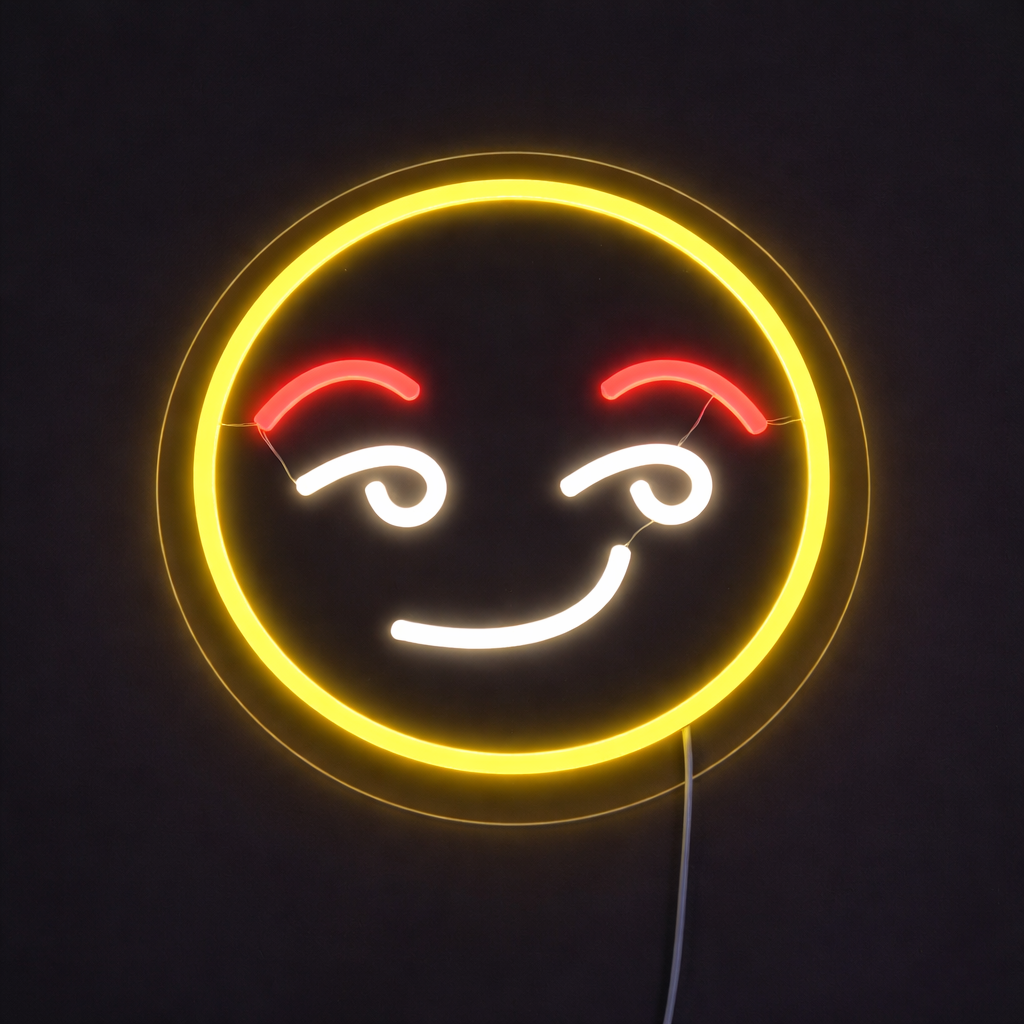 Emoji Flirty Neon Vegglampe