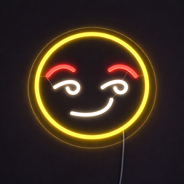 Emoji Flirty Neon Vegglampe