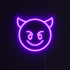 Emoji Devil Neon Vegglampe