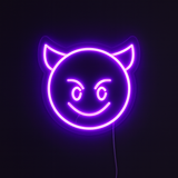 Emoji Devil Neon Vegglampe