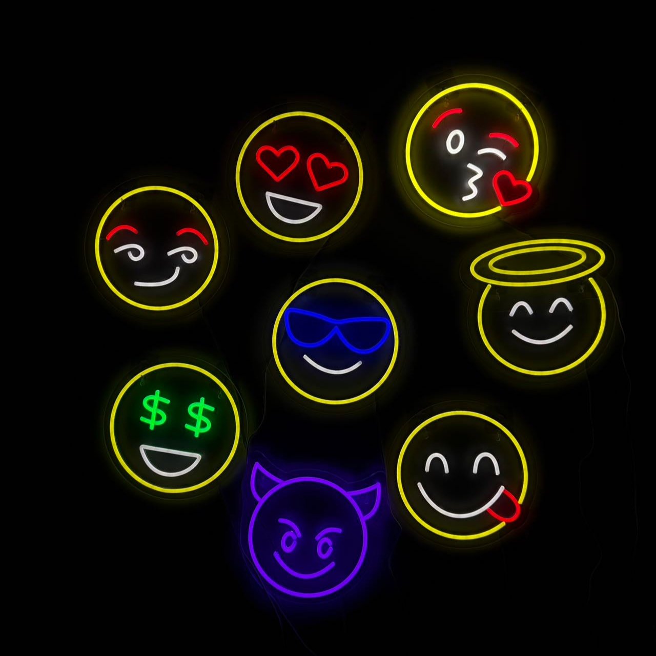 Emoji Yummy Neon Vegglampe
