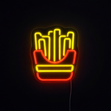 French Fries Neon Vegglampe