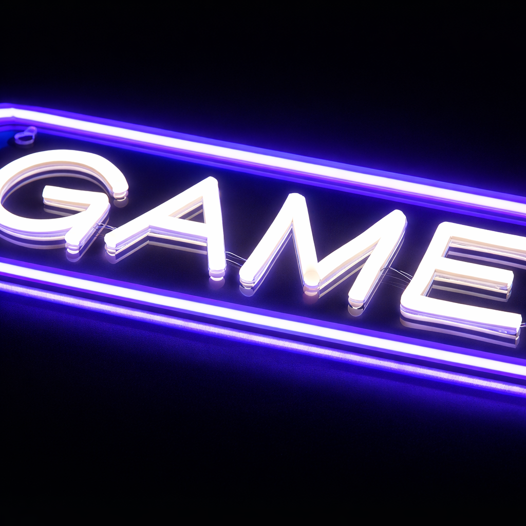 Game On Neon Vegglampe