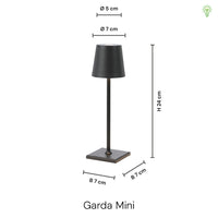 Garda Mini 24cm Trådløs Bordlampe IP54
