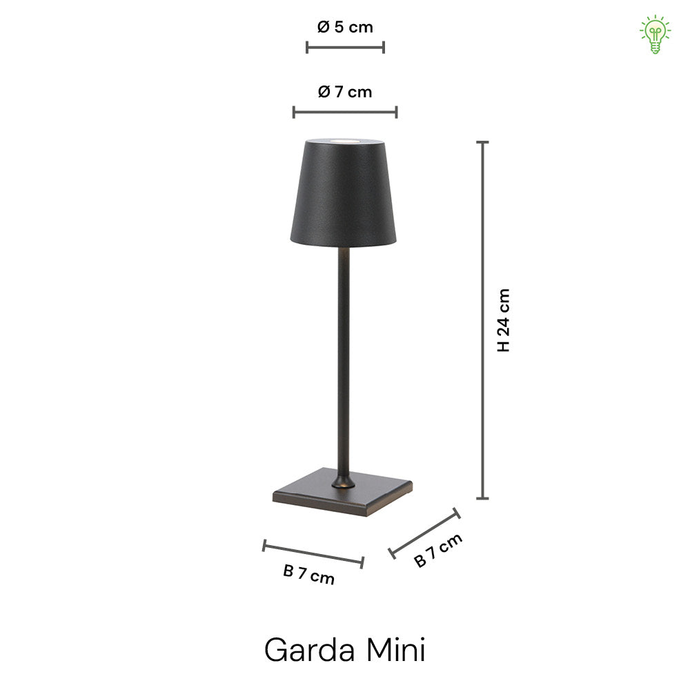 Garda Mini 24cm Trådløs Bordlampe IP54