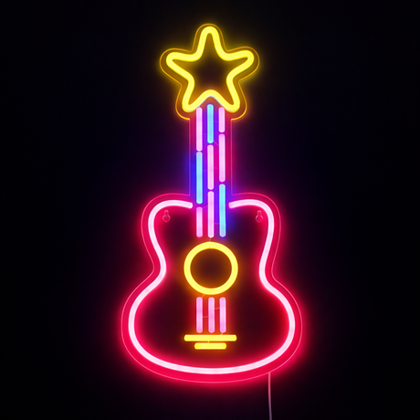 Guitar Neon Vegglampe