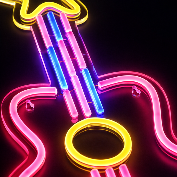Guitar Neon Vegglampe