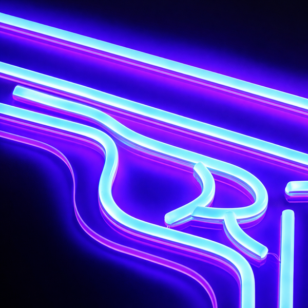 Gun Neon Vegglampe Blå