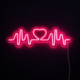 Heartbeat Neon Vegglampe Rosa