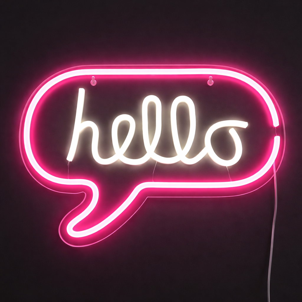 Hello Neon Vegglampe