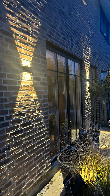 Ortelo 6W 17cm Vägglampa Utomhus Svart-Lampconcept.se