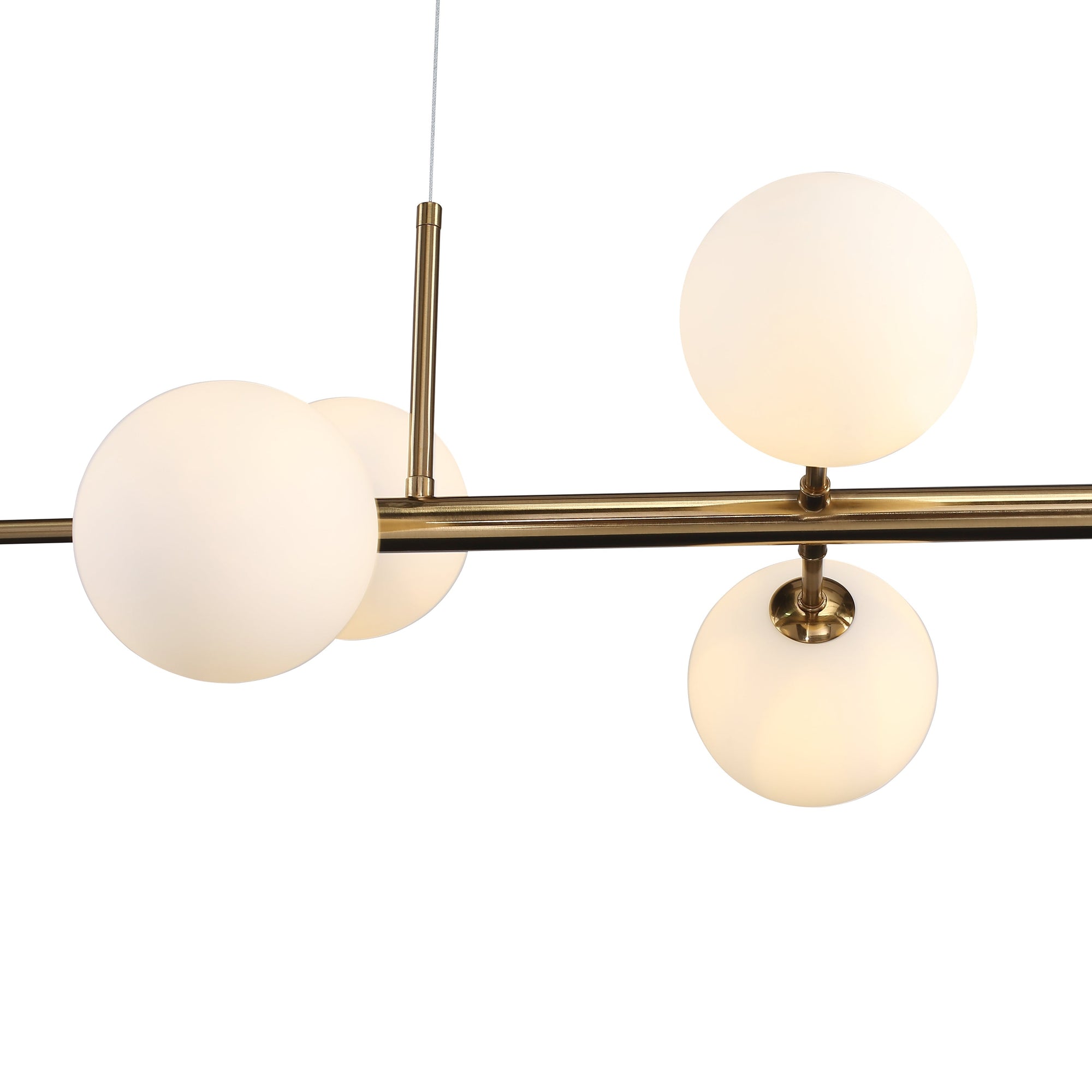 Seti Langbordslampe Børstet Messing/Opal